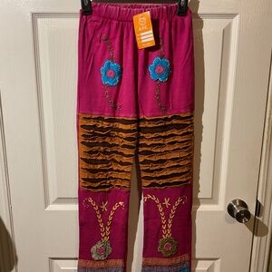 NWT Handmade 100% Cotton Colorful Embroidered Boho Pants